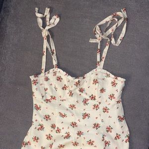 NWOT Zara fitted slit flower dress with tie straps